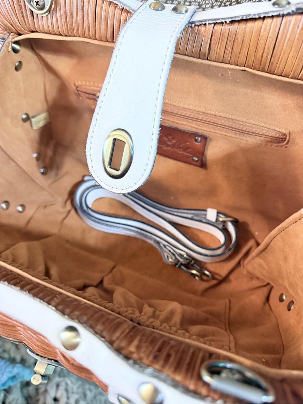 Patricia Nash Lucena Spring Wicker Twist Satchel - Picture 6 of 8